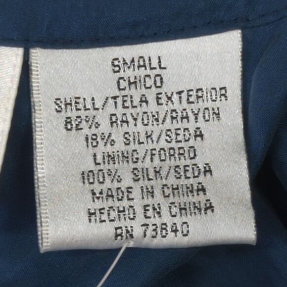 Silk Lore by Beth Terrell Navy Blue Velour/Silk Tunic, Women's Small - Picture 8 of 12